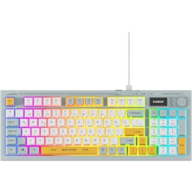 Resim Appa Everest Kb-79 Sılent Pro Mavi/beyaz/sarı Sessiz Rgb Q Membrane Oyuncu Klavyesi 