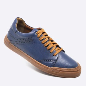 Resim Fosco Hakiki Deri Sneakers Erkek Ayakkabı Mavi 9867 