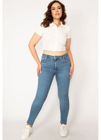 Resim Şans Kadın Mavi 5 Cep Skinny Jean Pantolon 65n33761-mavi Mavi 