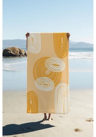 Resim Dijital Baskı Plaj Deniz Havlusu Soyut Desenli Peştamal Hvl0196 Renkli 