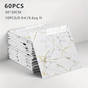 Resim 60 adet 30x30cm Kalın Mermer Kare Duvar Çıkartmaları - Su Geçirmez, Yağ Dirençli, Soyma ve Yapıştırma - Mutfak Splashback, Banyo, Oturma Odası Duvar Dekoru, Vinil Malzeme, Tuğla Taş ve Ahşap Stili, Düz Eşleşme Deseni, Ayrılabilir Duvar Kağıdı, 2, 6mm Kalınlık, Kendinden Yapışkanlı Yapıştırma, Banyo Duvar Dekoru | Modern Duvar Dekoru | Kolay Kurulum, Banyo Dekoru 