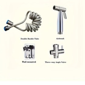 Resim Willowhaven 4lü Fonksiyonel Tuvalet Seti 3 Yollu Açı Vana Filtreli Duş Başlığı Esnek Hortum 