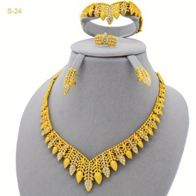 Resim 1 Kolye + 1 Bileklik + 1 Çift Küpe + 1 Yüzük - Şık Dubai Tarzı Gelin Takımı, Altın Kaplama Damla Tasarım, Günlük Kullanım, Parti Aksesuarları, Tatil Hediyeleri, Düğün Takısı İçin Mükemmel 