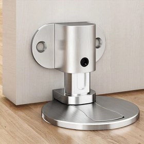 Resim Şık Manyetik Kapı Durdurucu, Matkap Gerektirmeyen Kurulum, Dayanıklı Metal ve Alüminyum Alaşımlı, Banyo ve Ofis Mobilyaları için Çok Amaçlı, Çarpışma Önleme, Siyah, Manyetik Kapı Tutucu, Kapı Durdurucu 