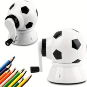 Resim Futbol Şeklinde El Pencili Kesici - Güçlü Spiral Bıçak, Tüm Pencililer İçin Ergonomik El Kalkan Tasarımı, Dayanıklı ABS Malzeme, Öğrenciler ve Profesyoneller İçin Kolay Kullanım Öğrenme Aracı, Profesyonel Kırtasiye, Spor Temalı Tasarım, Sağlam Yapı 