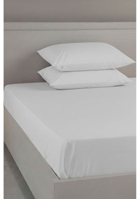 Resim %100 Pamuk Ranforce Premium King Size Lastikli Çarşaf Seti - Beya Beyaz 