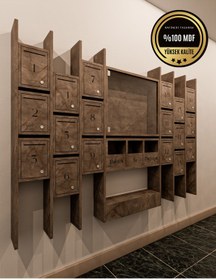 Resim rafineritasarım ELİPS Posta Kutusu MDF 18 ' Lİ GRİ 