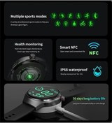 Resim Treasures Huawei İzle 4 Pro Uygun Erkek Akıllı Saat, Amoled Ekran, Bluetooth, Gps, Kalp Atış Monitörü, Siyah Silikon Kasa Metalik 