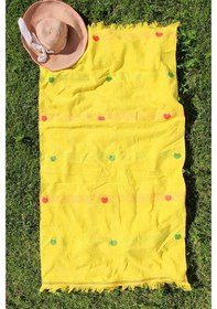 Resim Baveno Pamuk 80X150 Sarı Desenli Plaj Havlusu 