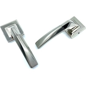 Resim Istanbul Door Handles Kristal Rozetli Kapı Kolu Nikel Saten Oda 