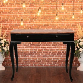 Resim Roys Ahşap 120 cm Çekmeceli Siyah Açık Ceviz Dresuar 