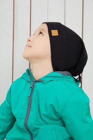 Resim Babygiz Erkek Bebek Çocuk Siyah Şapka Bere El Yapımı Rahat Cild Dostu Pamuklu Kaşkorse 