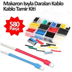 Resim Makaron Kablo Yalıtım Isı Boru Daralan 580 Parça Kablo Tamir Kiti (503777087) 