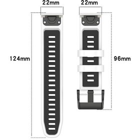 Resim Sones Garmin Fenix 7 22mm Spor İki Renkli Silikon Saat Kordonu İçin 