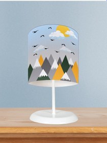 Resim Mekta Home Bebek Ve Çocuk Odası Renkli Dağ Desenli Abajur 