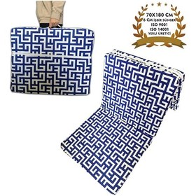Resim Katlanır Yer Yatağı Ve Tek Kişilik Sünger Katlanır Minder Yatak 70x180 Cm 6 Cm-mavi Labirent 
