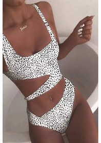 Resim Romina Siyah Noktalı Mayokini Siyah 