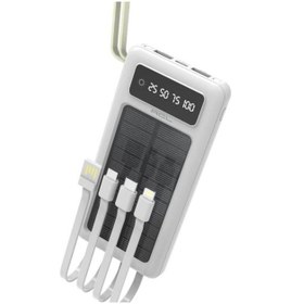 Resim 10000mah Solar Powerbank 20w Hızlı Şarjlı, Tüm Telefonlarla Uyumlu Kablolu Solar Powerbank-1290 