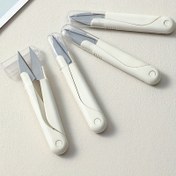Resim Ofis, El İşleri & Dikiş için Çok Yönlü, Ergonomik Tasarım, Beyaz - Koruyucu Kapaklı Premium Paslanmaz Çelik Makas 