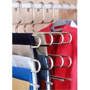 Resim Çok Renkli 5 Katlı Pantolon Askısı, Pratik ve Şık Dolap Düzenleyici 