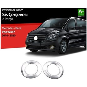 Resim S-Dizayn Mercedes Vito Uyumlu W447 Krom Sis Farı Çerçevesi 2 Parça. 2014-2 