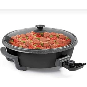 Resim Siyah Elektrikli Güveç ve Tava Seti, Dayanıklı ve Kullanışlı Mutfağınız Için 