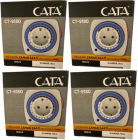 Resim Cata CT-9180 3680W 16 Amper Mekanik Zaman Saati (4 Adet) 