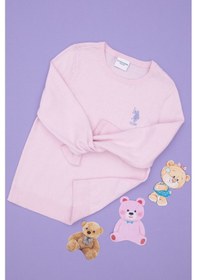 Resim U.S. Polo Assn. Kız Çocuk Pembe Bisiklet Yaka Basic Kazak 50288945-VR041 