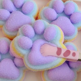 Resim Dopamine Etli Meyve Katmanlı Lezzet Kedi Pati Oyuncak Gökkuşağı Kabarık Kedi Pati Hızlı Geri Tepme Çantası Sıkma Kabarık 