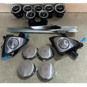 Resim Mercedes W205 Işıklı Ön Arka Havalandırma Torpido Göğüs Çıta Işık 