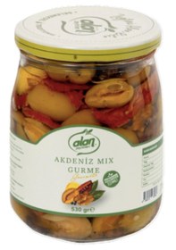 Resim Akdeniz Mix Zeytin Salatası Cam Kavanoz 530 Gr 