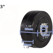 Resim Hightower 2" & 2,5" Endüstriyel Lastik Tekerlek - 3" Siyah Barbekü Fırın Ekipmanları İçin Rulmanlı 