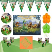 Resim Dinozor Yavru Tema 24 Kişilik Afişli Parti Seti 