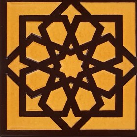 Resim Armada Çini 20x20 Cm SP 101 Kahve Türk Yıldızı Kütahya İznik Çini Karo 