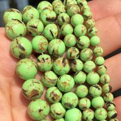 Resim 4-12mm Doğal Yeşil Kabuklu Howlit Taş Boncuklar - Mermerimsi Toprak Kahverengi ve Kireç Yeşili Yuvarlak Aralayıcı Boncuklar Takı Yapımı için, Bileklikler, Kolyeler, Küpeler - Erkekler & Kadınlar için Üniseks Hediye, Takı Yapım Boncukları 