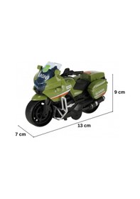 Resim Yeşil Polis Motosikleti - Sürtünmeli Hareketli Gidonlu Oyuncak Motor Çok Renkli 