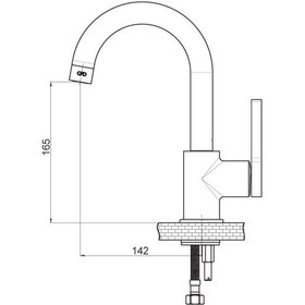 Resim Gpd Gildo Tek Gövde Lavabo Bataryası Siyah Rose Mtl165-S-R 