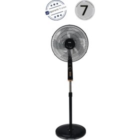 Resim Raks Sf 18 Lindos Ayaklı Vantilatör 75W Siyah 45 cm Çapında 5 Kollu Pervane ile Ayarlanabilir Hız 