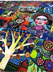 Resim Enesar Home Meksika Etnik Desen Dijital Baski Döşemelik Kumaş 100 x 140 cm 