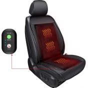 Resim Moveevo Oto Isıtıcı Koltuk Battaniyesi Kışlık Tek Koltuk 12v Evrensel Sıcaklık Verici Siyah Dayanıklı Kompakt 