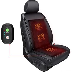 Resim Moveevo Oto Isıtıcı Koltuk Battaniyesi Kışlık Tek Koltuk 12v Evrensel Sıcaklık Verici Siyah Dayanıklı Kompakt 