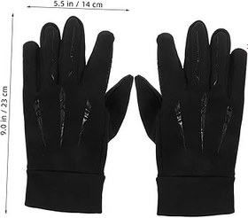 Resim JECOMPRIS Yalıtımlı Dokunmatik Ekran Kış Bisiklet Binme Eldiven Erkekler Ve Kadınlar Soğuk Hava Koruması Için Su Geçirmez Motosiklet Dişli Siyah 