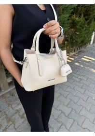 Resim Just Polo Kadın Orta Boy Ayarlanabilir Askılı Lüks El & Omuz Çantası Shoulder Bag Ebat : 28 X 20 Cm Krem 