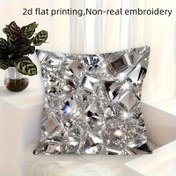 Resim 2D Düz, 1 adet Modern Lüks Elmas Desenli Baskılı Yastık Kılıfı - Fermuarlı Kapatma ile Yumuşak Rahat Polyester, Oturma Odası, Kanepe, Yatak, Yatak Odası, Ofis ve Araba Dekoru için Gerçek Olmayan Nakış, Şık Ev ve Araba Aksesuarı, Dekoratif Yastıklar, 2D Düz 