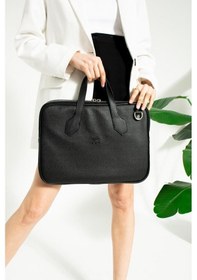 Resim Impolo Joyce Siyahgofraj Baskı Unisex Netbok Ve Evrak Çantsı 28x37 Ebatında Krem 