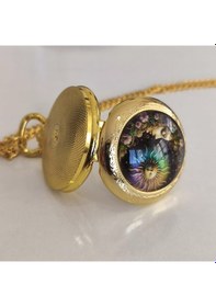 Resim Gold Güneş Ve Ay Temalı Bohem Köstekli Saat Kolye Altın 