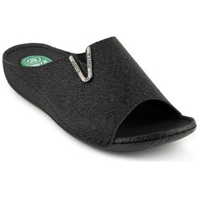 Resim Muya Mena Anatomik Topuk Dikeni Kadın Terlik Full Siyah Siyah 