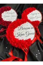 Resim TAN EVENT 30 Cm Kırmızı Şifon Güllü Gelin Defi Kına Geceleri Için Def ,bekarlığa Veda 
