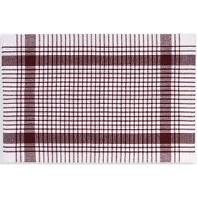 Resim Pamuklu Bordo Renkli Pöti Kareli 4'lü Kurulama Bezi, Beslenme Örtüsü, Servis Peçetesi 