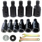 Resim M10 5/6/8/10/12/14mm Testere Bıçağı Adaptörü Taşlama Parlatma Motoru Mil Adaptörü Bağlantı Çubuğu Kılıf Kavrama Matkap Aksesuarları 